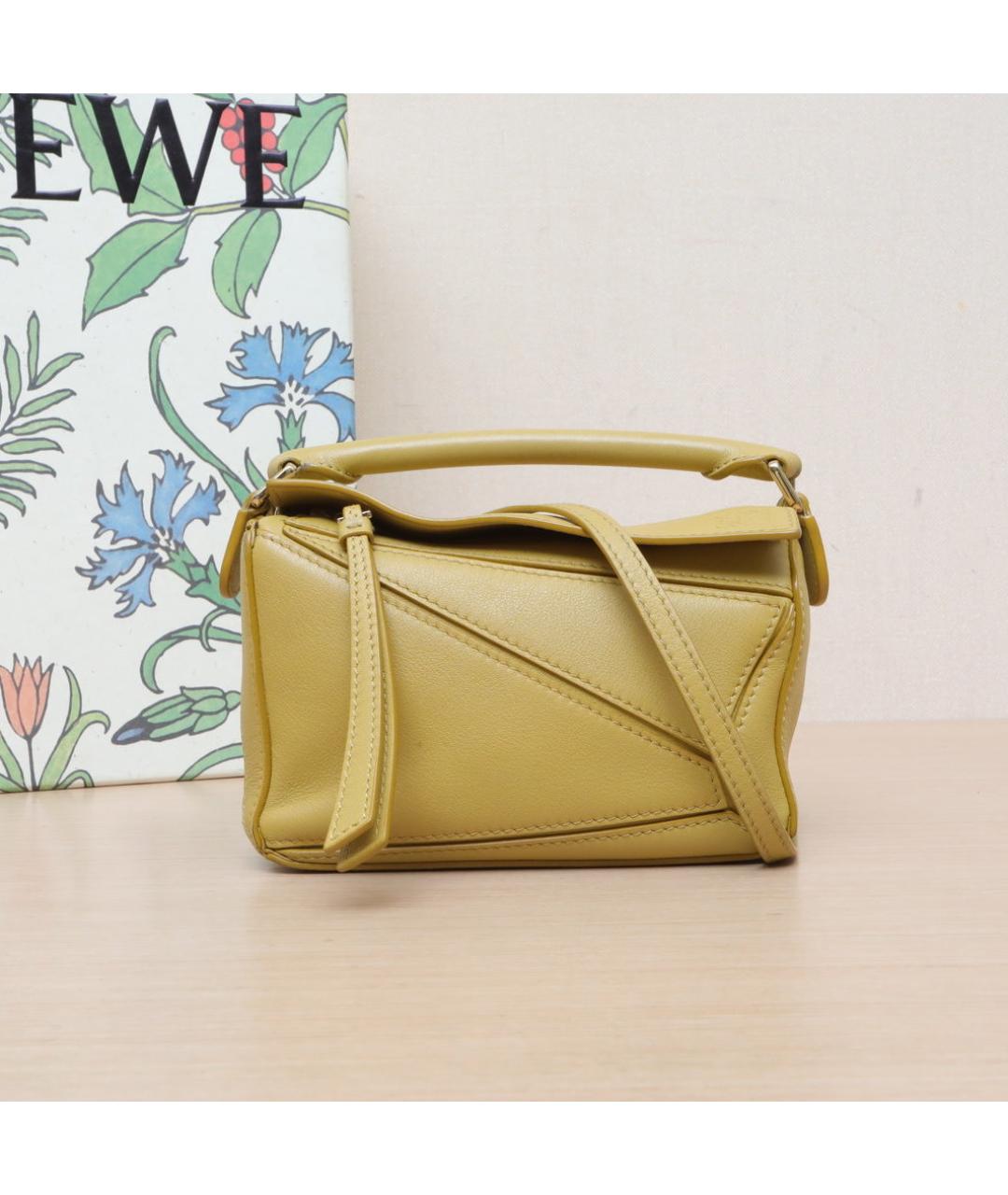 LOEWE Желтая кожаная сумка через плечо, фото 2