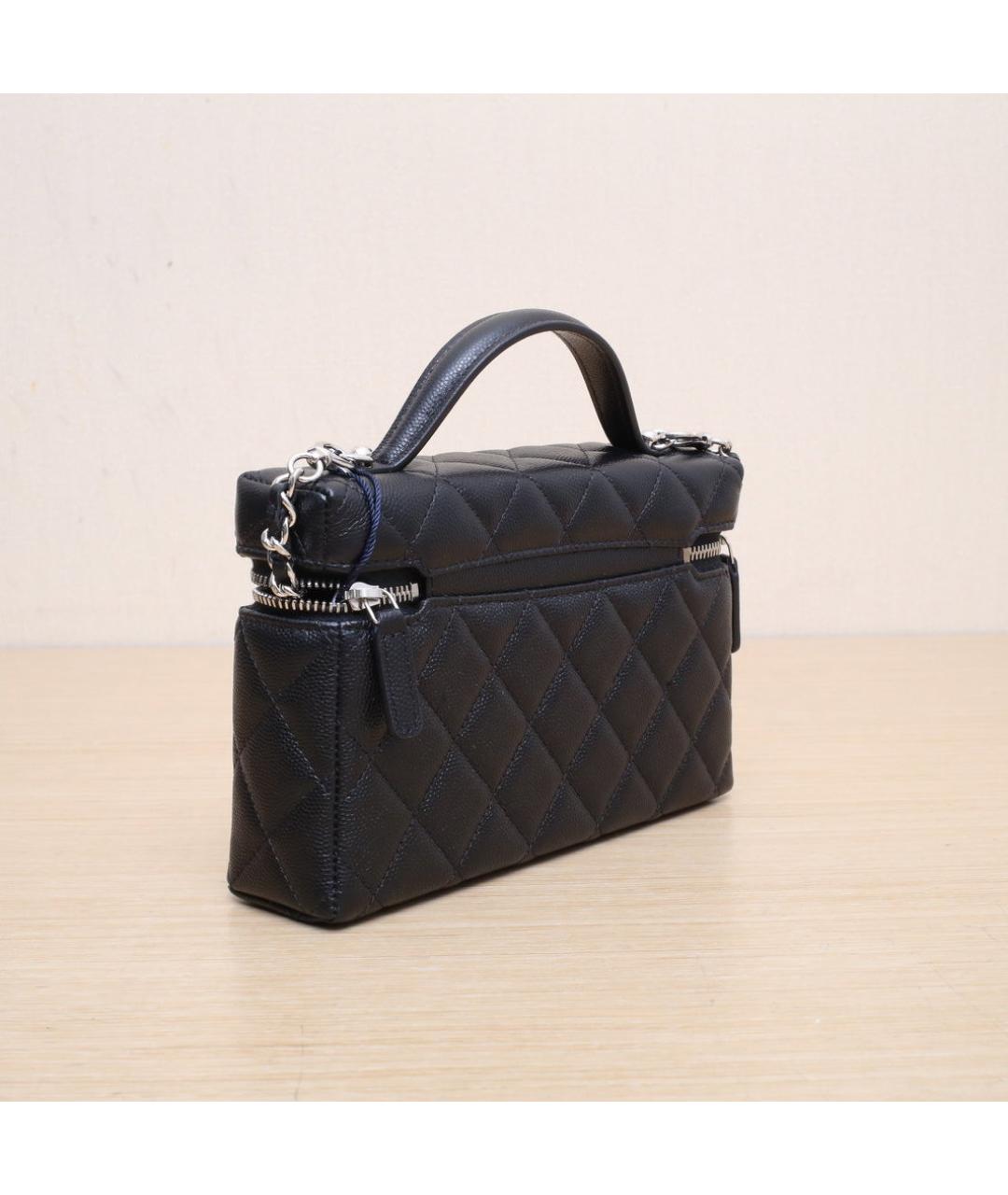 CHANEL Черная кожаная сумка через плечо, фото 6