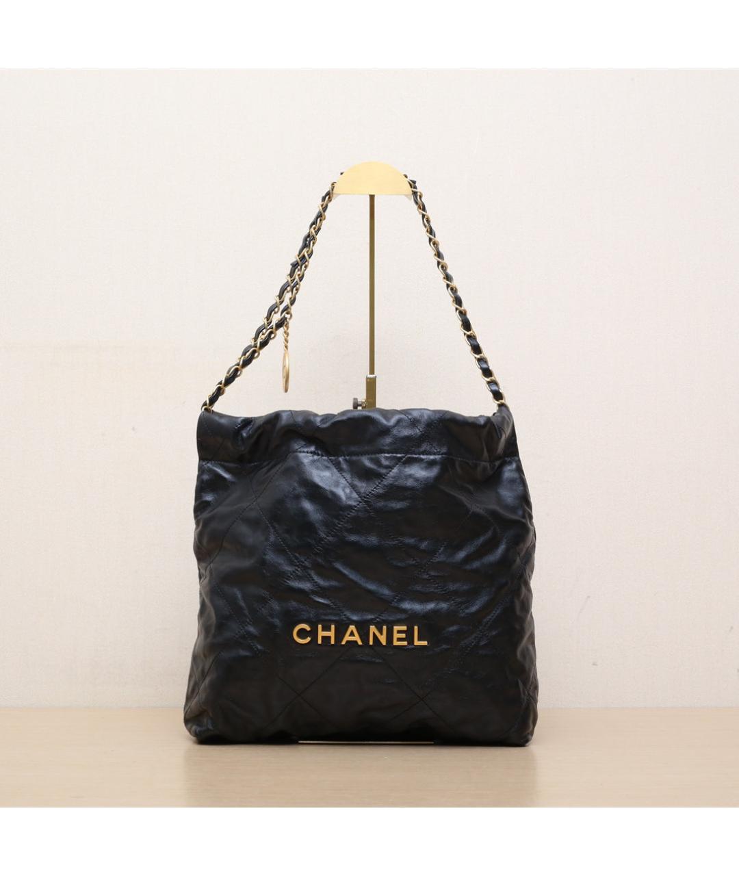 CHANEL Черная кожаная сумка через плечо, фото 3