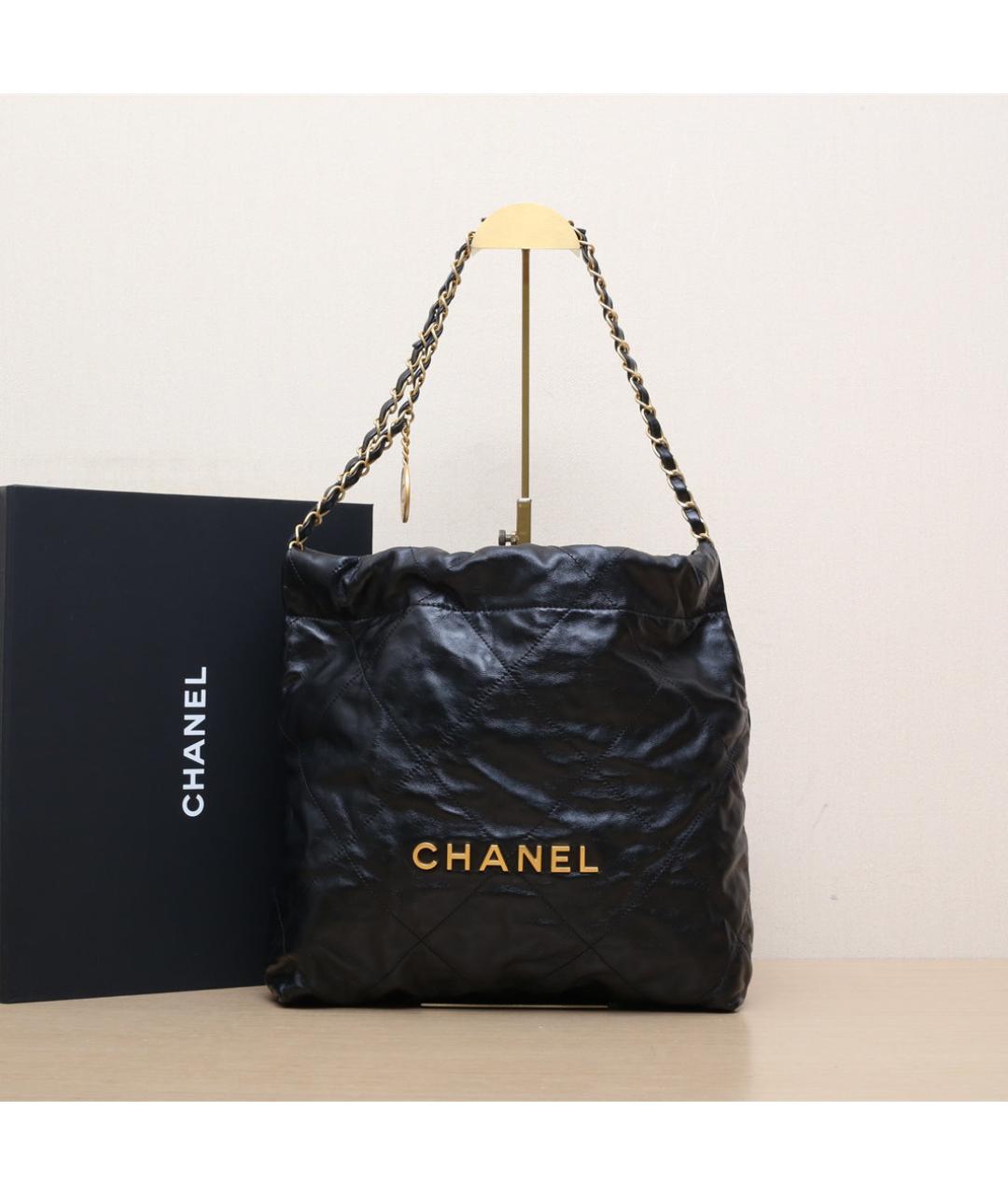 CHANEL Черная кожаная сумка через плечо, фото 2