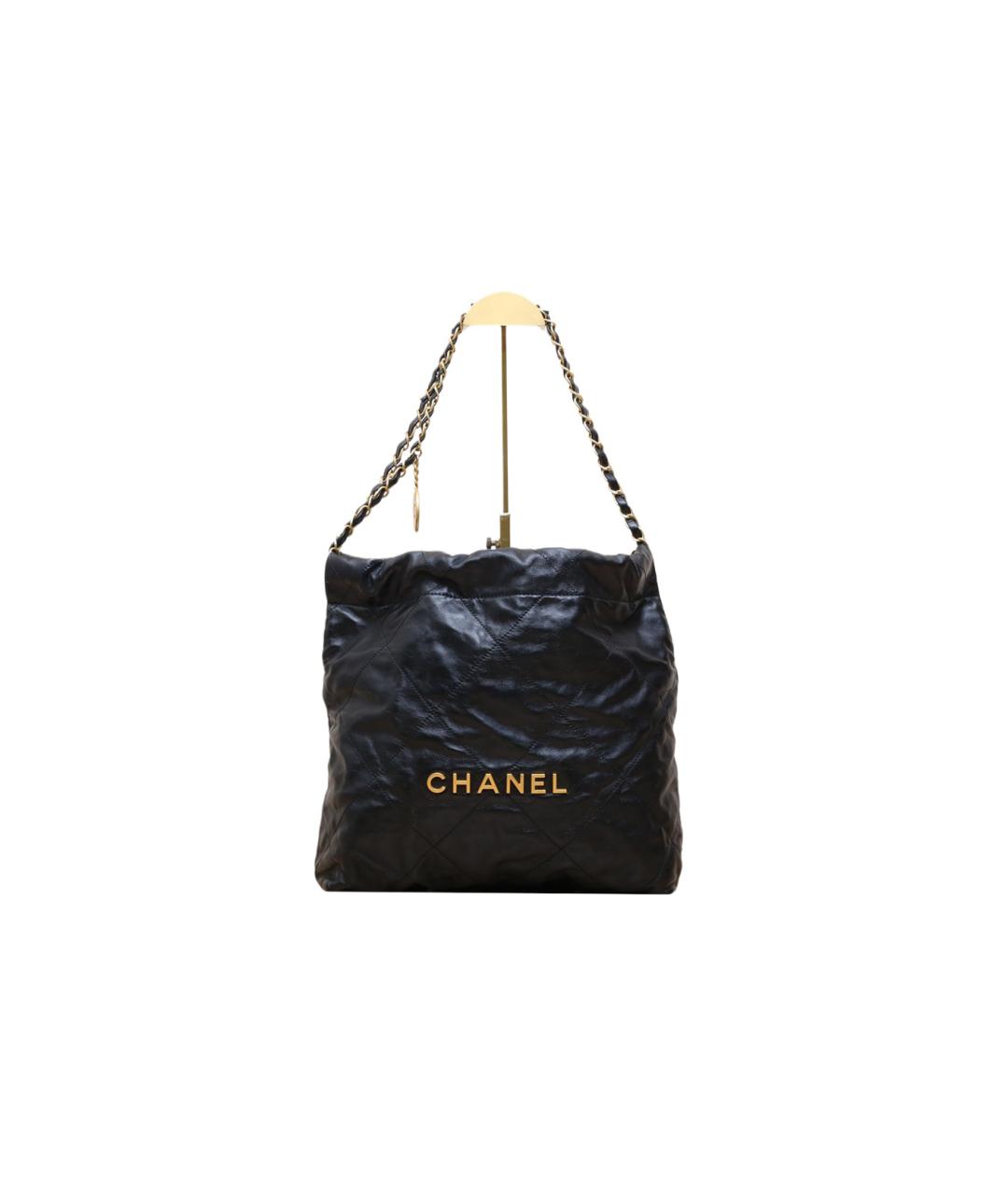 CHANEL Черная кожаная сумка через плечо, фото 10