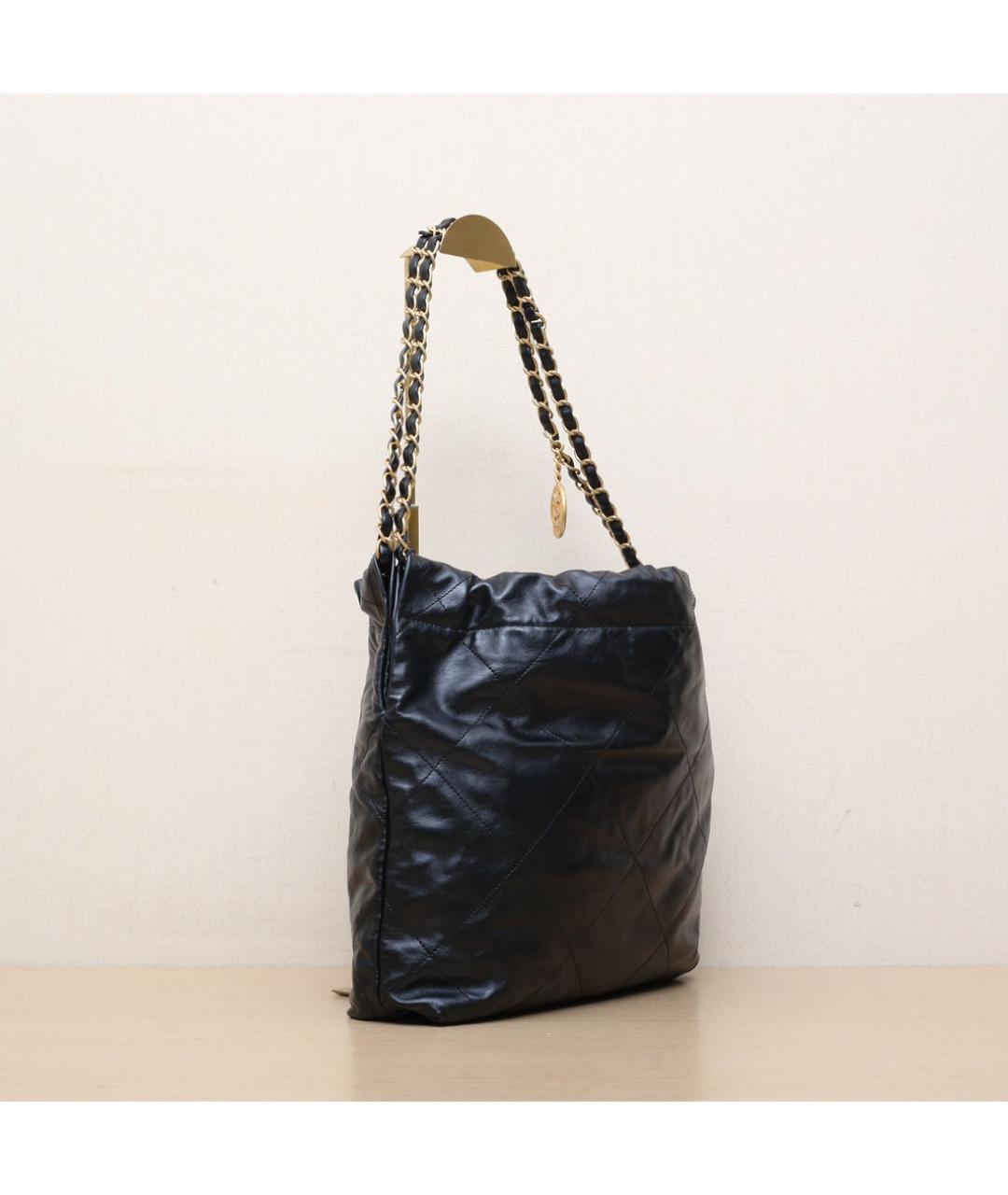 CHANEL Черная кожаная сумка через плечо, фото 6