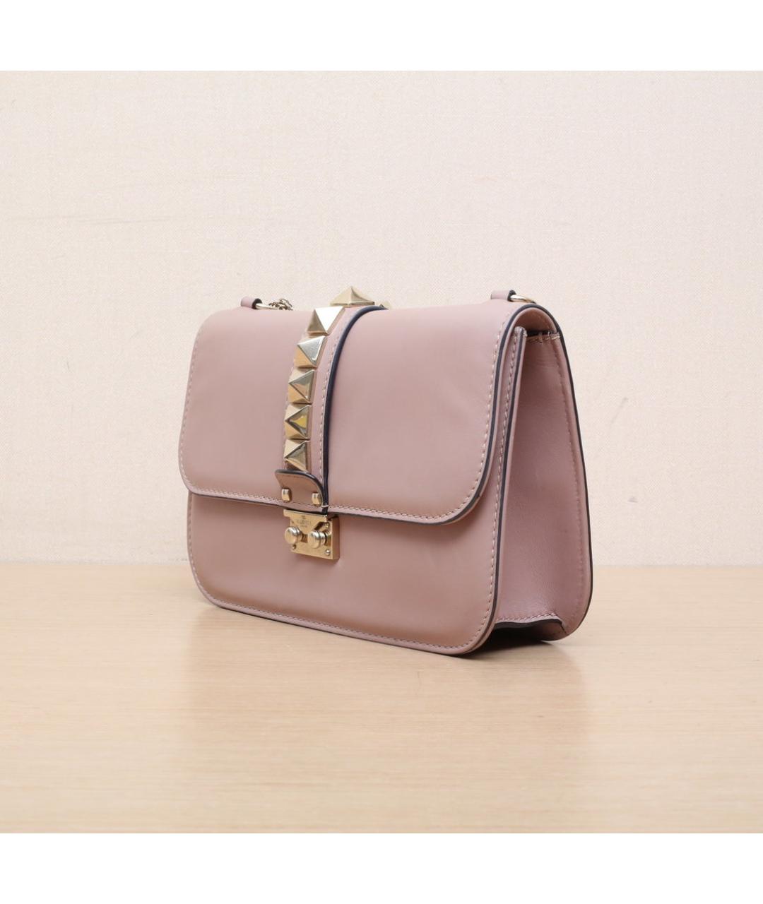 VALENTINO Розовая кожаная сумка через плечо, фото 4