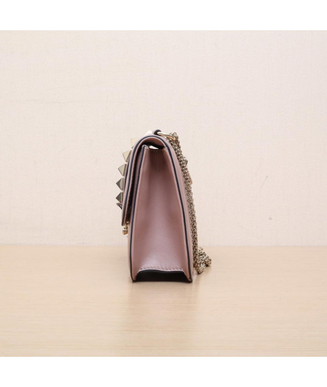 VALENTINO Розовая кожаная сумка через плечо, фото 5