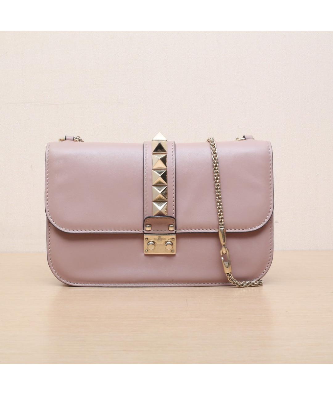 VALENTINO Розовая кожаная сумка через плечо, фото 3