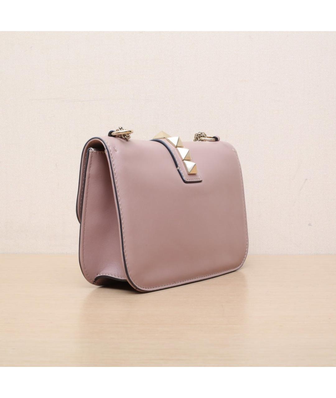 VALENTINO Розовая кожаная сумка через плечо, фото 6