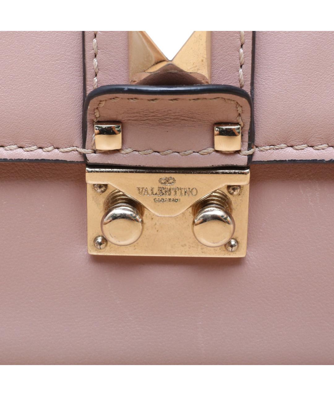 VALENTINO Розовая кожаная сумка через плечо, фото 8