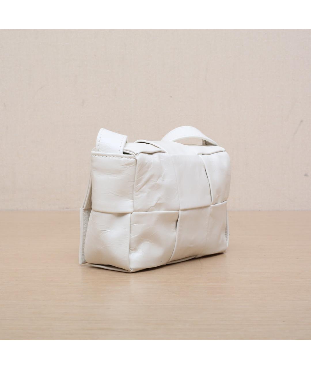 BOTTEGA VENETA Белая кожаная сумка через плечо, фото 6