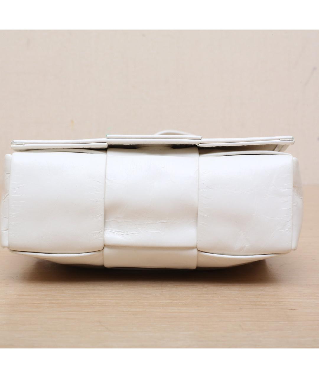 BOTTEGA VENETA Белая кожаная сумка через плечо, фото 9