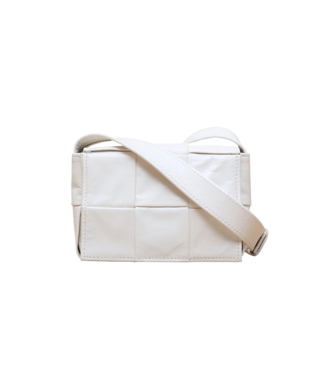 BOTTEGA VENETA Белая кожаная сумка через плечо, фото 1