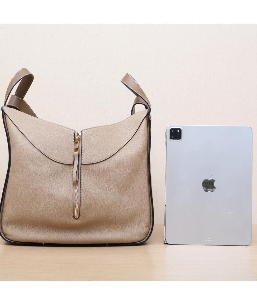 LOEWE Бежевая кожаная сумка через плечо, фото 7