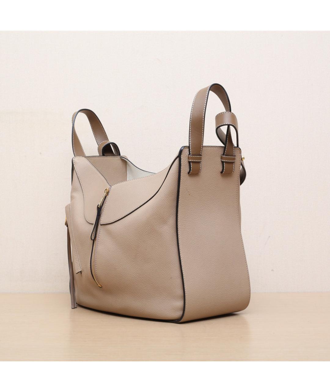 LOEWE Бежевая кожаная сумка через плечо, фото 4