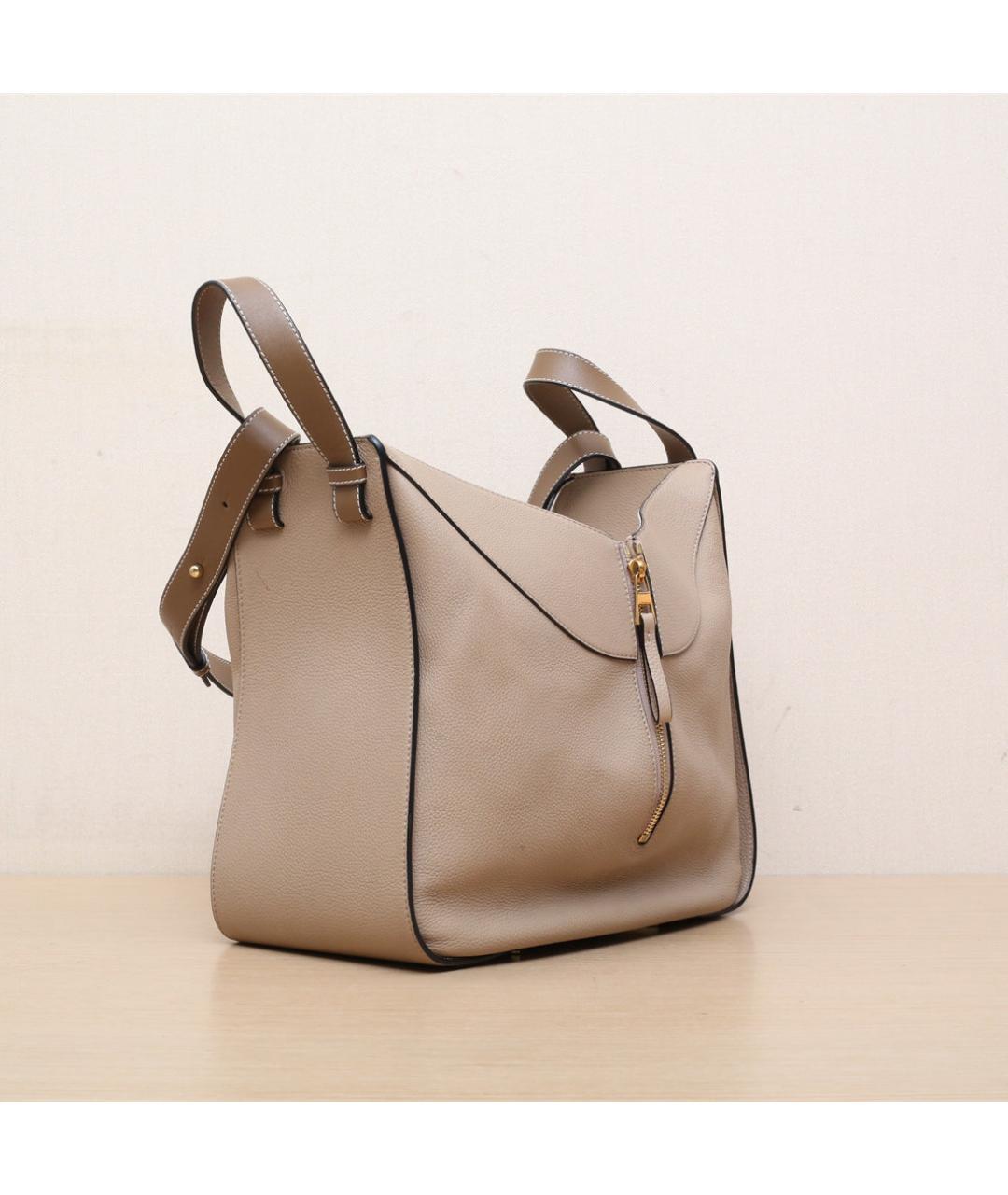 LOEWE Бежевая кожаная сумка через плечо, фото 6