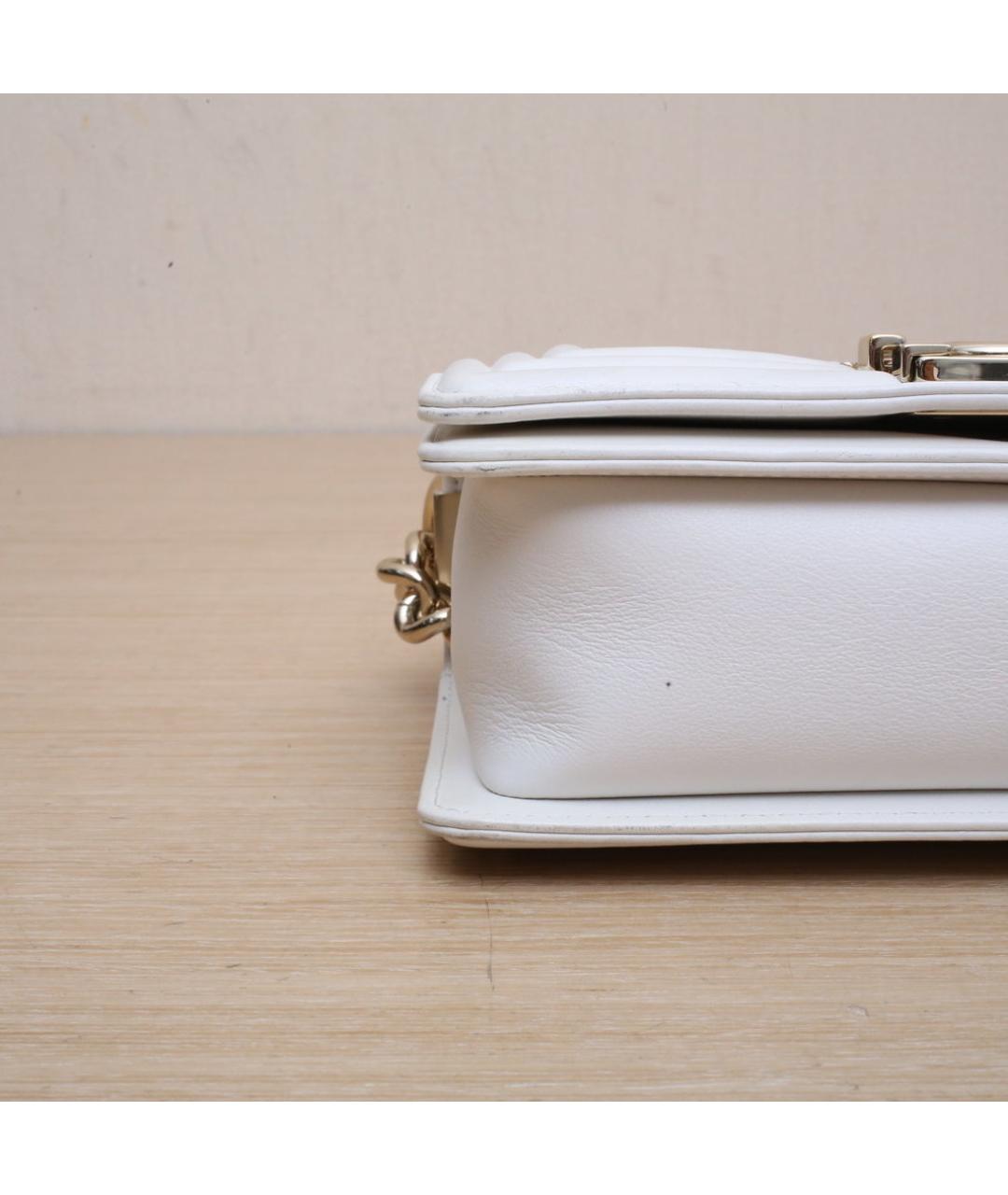 CHANEL Белая кожаная сумка через плечо, фото 9