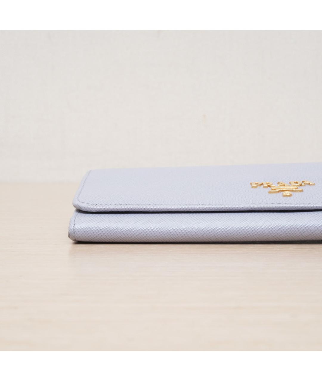 PRADA Серый кожаный кошелек, фото 9