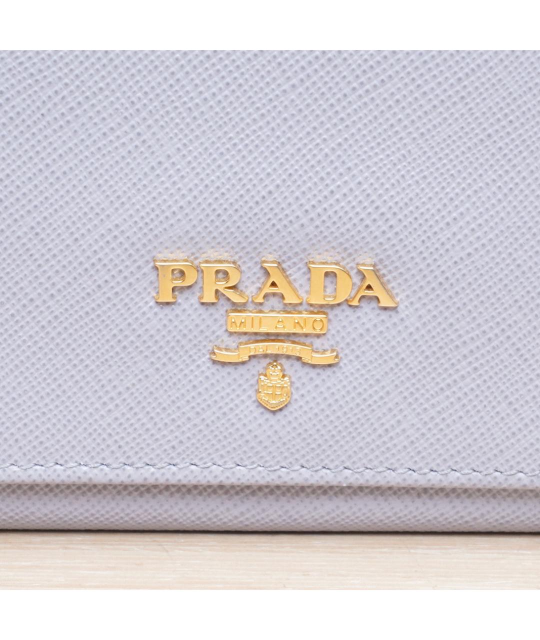 PRADA Серый кожаный кошелек, фото 8