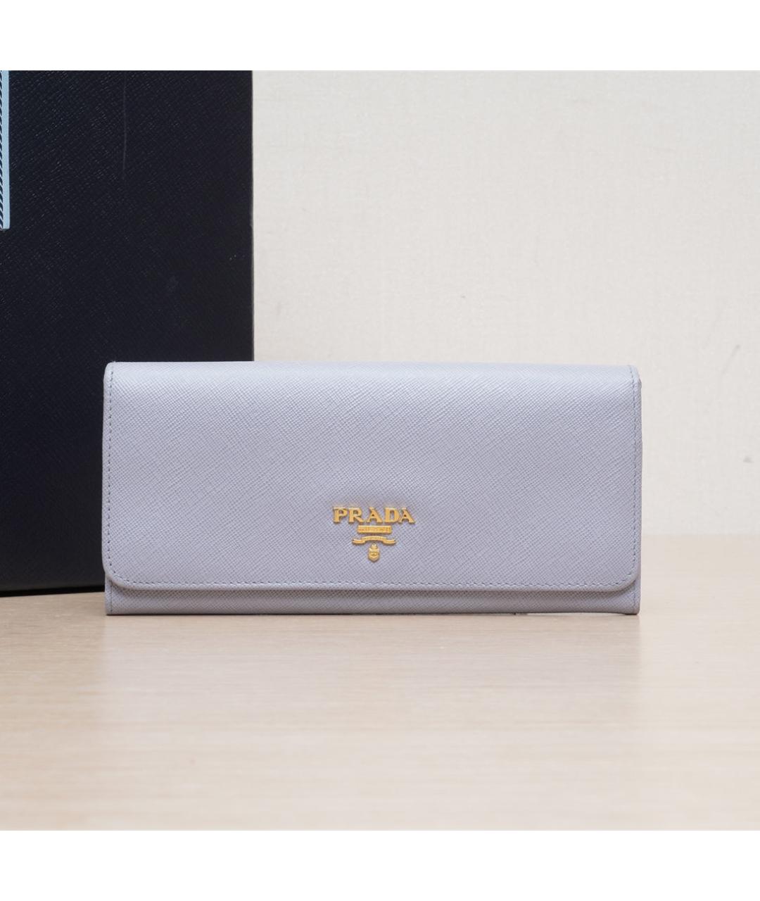 PRADA Серый кожаный кошелек, фото 2
