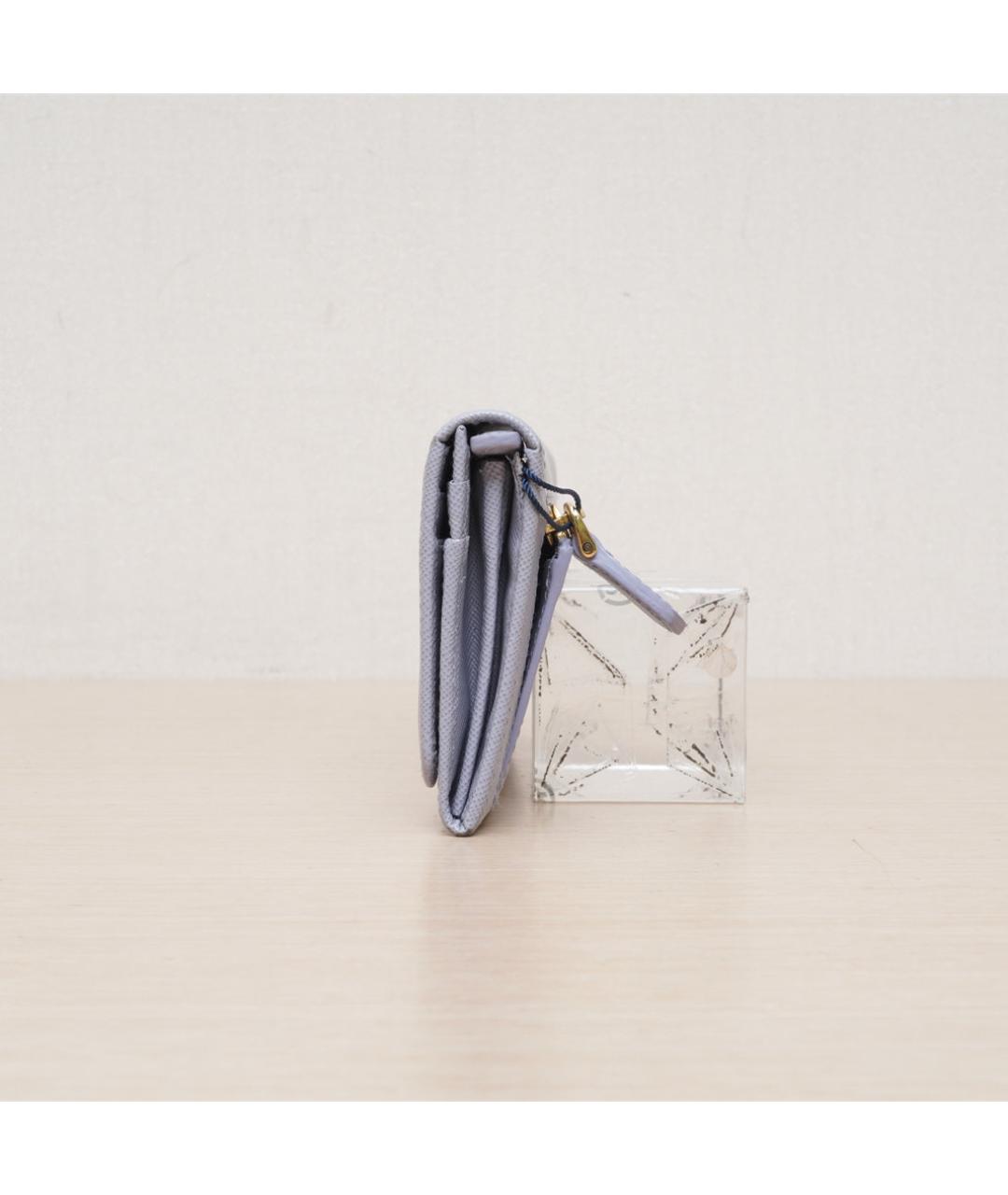 PRADA Серый кожаный кошелек, фото 5