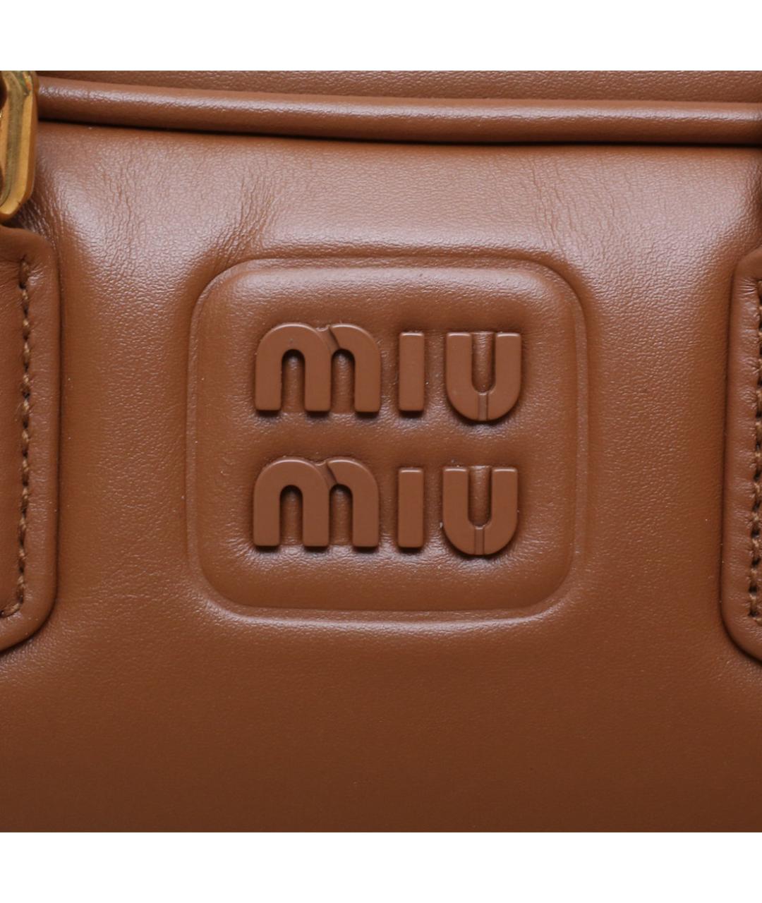 MIU MIU Коричневая кожаная сумка через плечо, фото 8