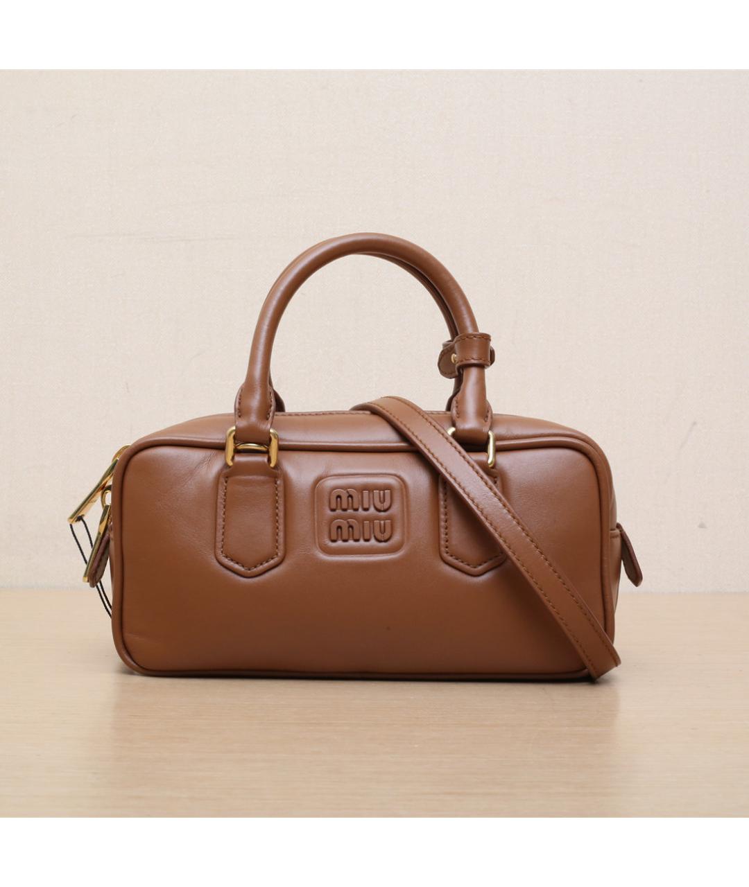 MIU MIU Коричневая кожаная сумка через плечо, фото 3