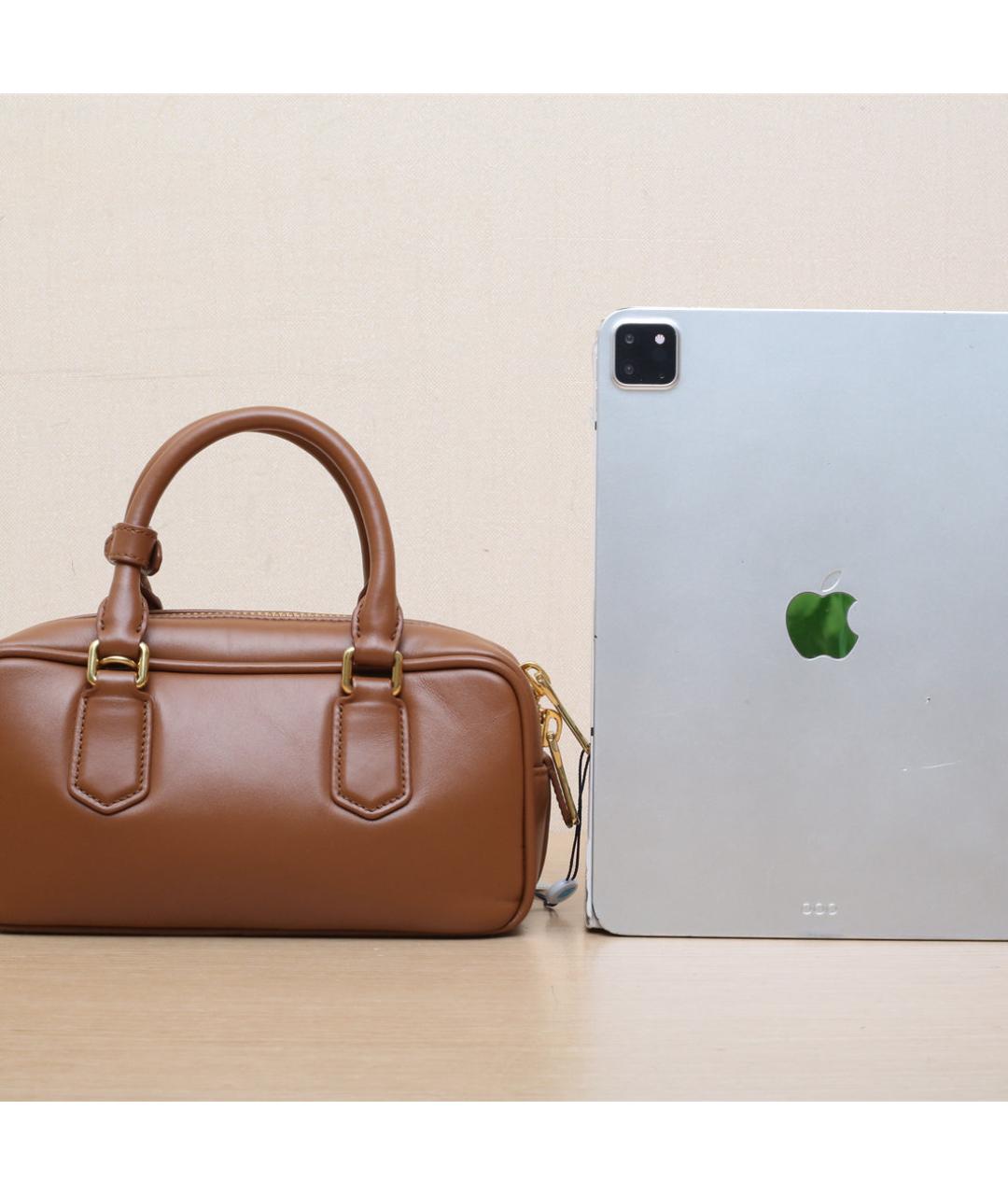 MIU MIU Коричневая кожаная сумка через плечо, фото 7