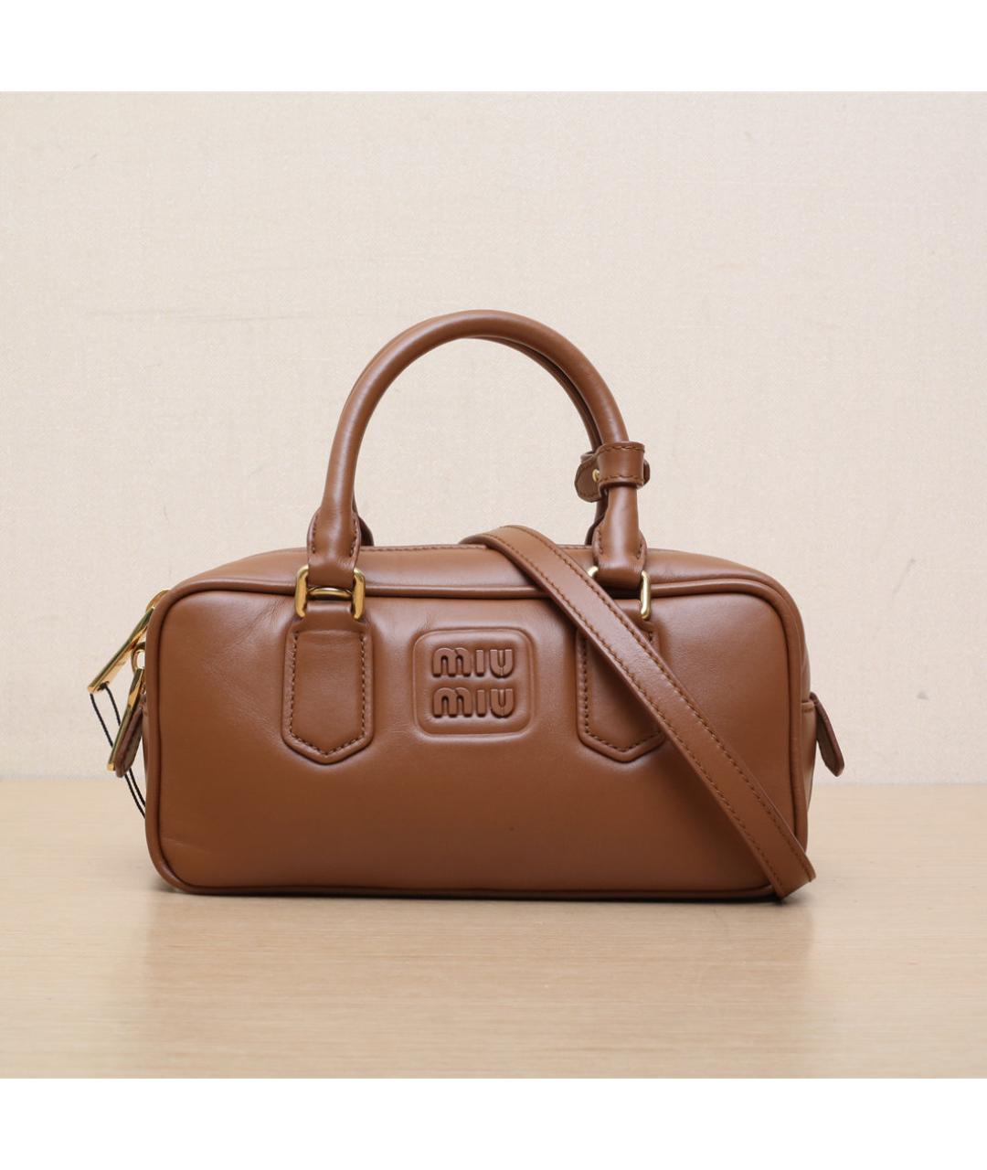 MIU MIU Коричневая кожаная сумка через плечо, фото 2