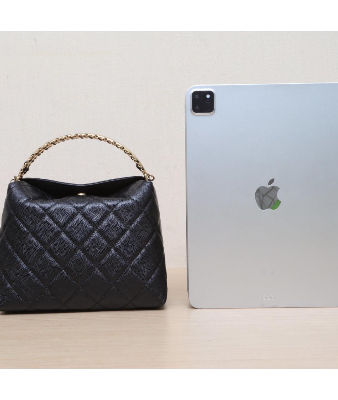 CHANEL Черная кожаная сумка через плечо, фото 7
