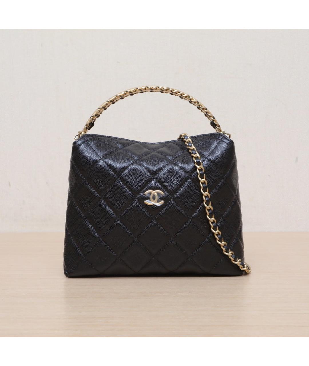 CHANEL Черная кожаная сумка через плечо, фото 3