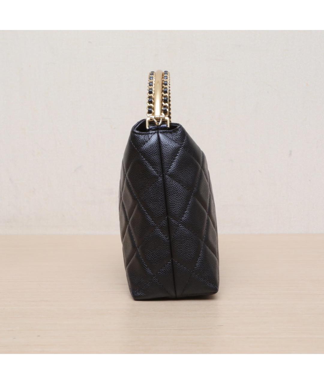 CHANEL Черная кожаная сумка через плечо, фото 5