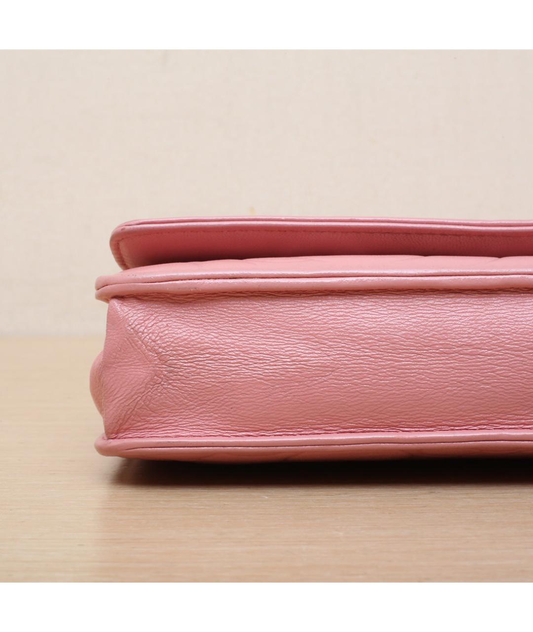 CHANEL Коралловая кожаная сумка через плечо, фото 9