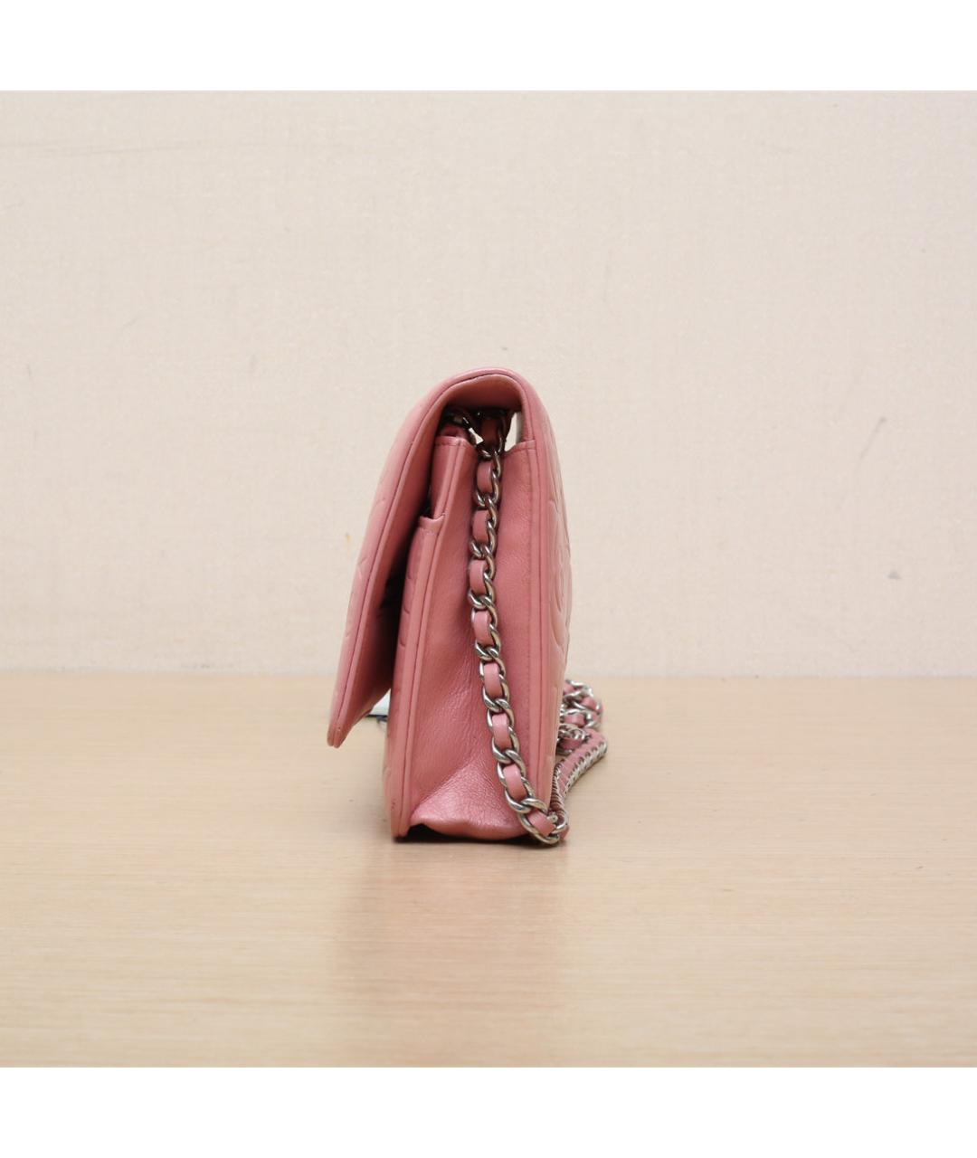 CHANEL Коралловая кожаная сумка через плечо, фото 5