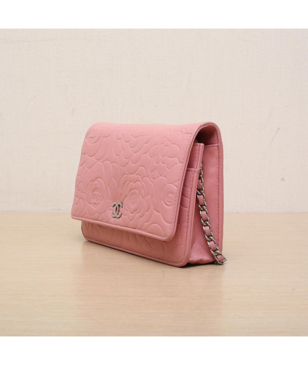 CHANEL Коралловая кожаная сумка через плечо, фото 4