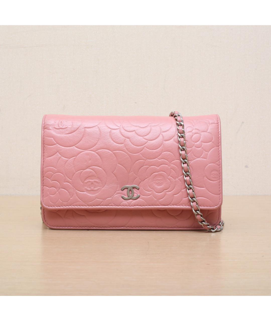 CHANEL Коралловая кожаная сумка через плечо, фото 3