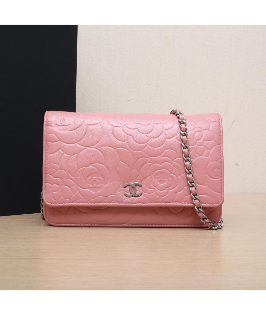 CHANEL Коралловая кожаная сумка через плечо, фото 2