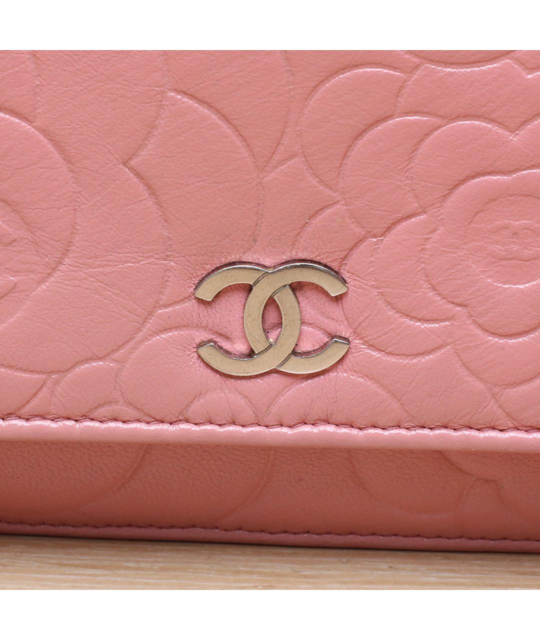 CHANEL Коралловая кожаная сумка через плечо, фото 8