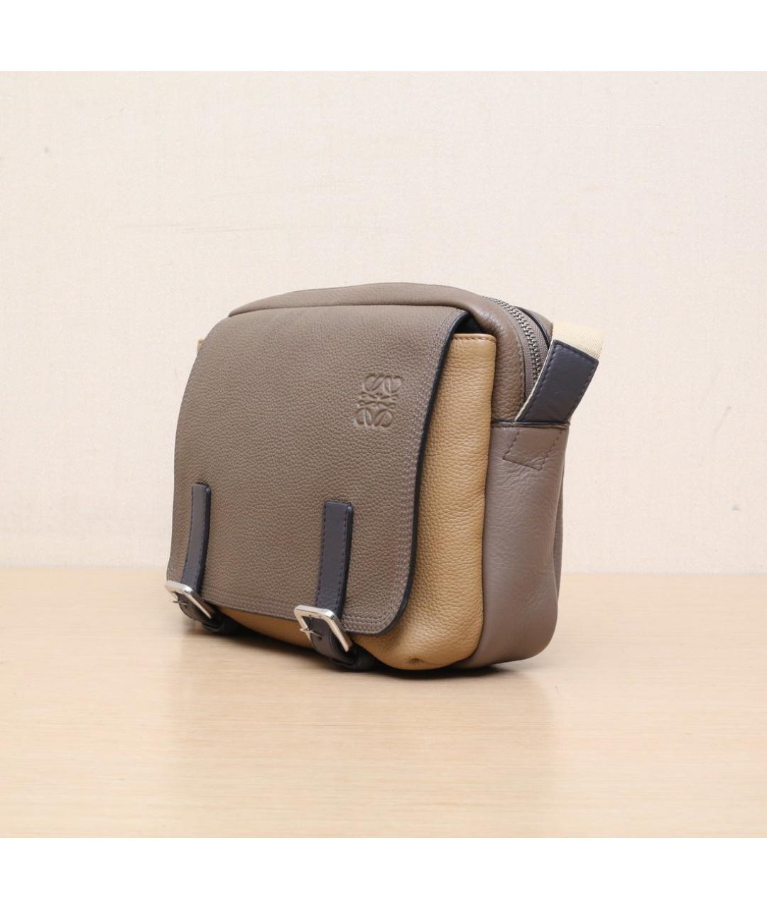 LOEWE Коричневая кожаная сумка через плечо, фото 4