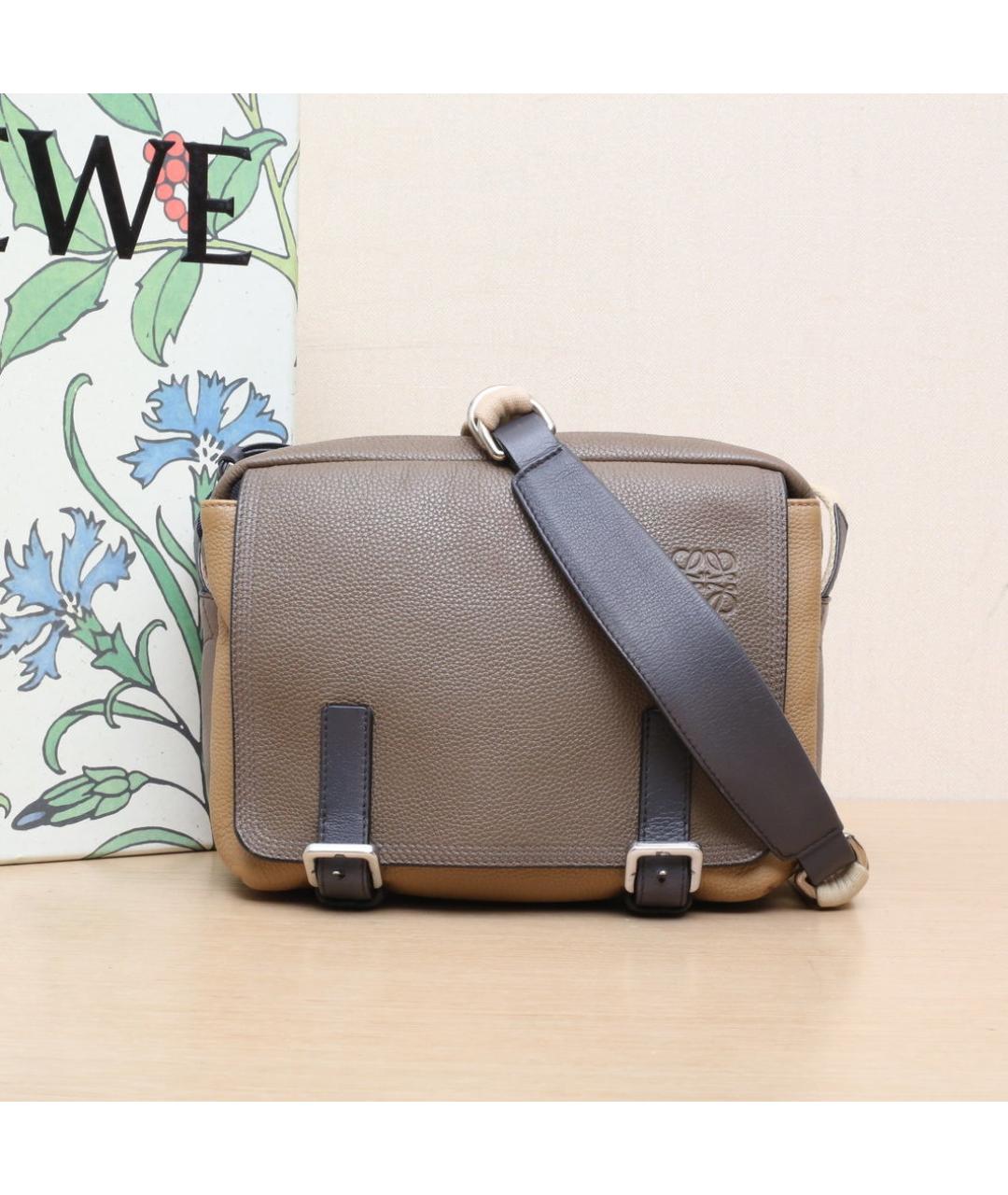 LOEWE Коричневая кожаная сумка через плечо, фото 2