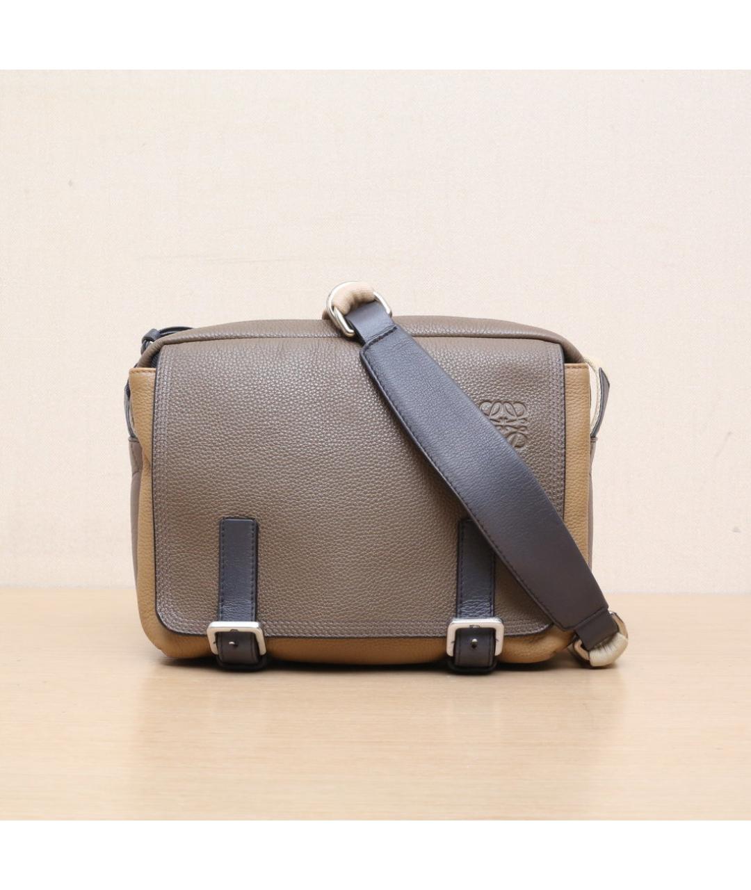 LOEWE Коричневая кожаная сумка через плечо, фото 3