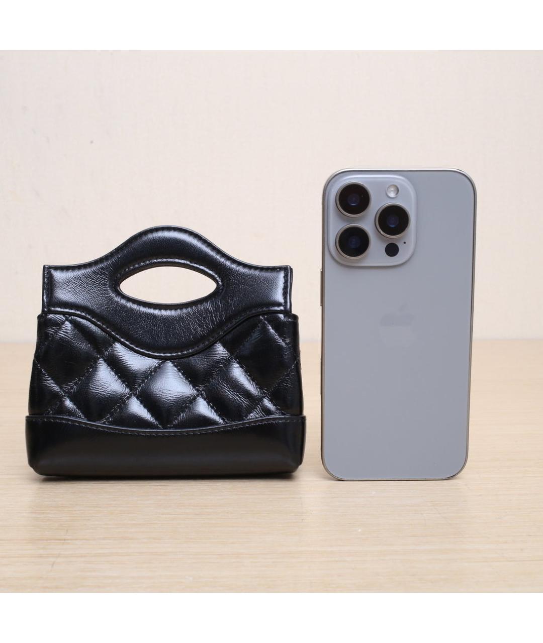 CHANEL Черная кожаная сумка через плечо, фото 7