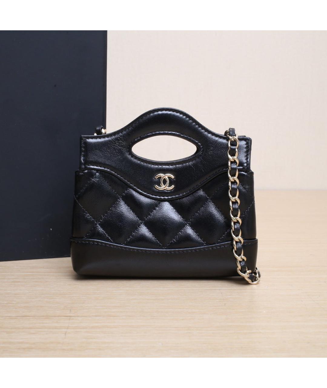 CHANEL Черная кожаная сумка через плечо, фото 2