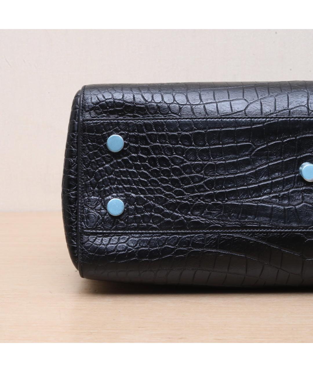 SAINT LAURENT Черная кожаная сумка через плечо, фото 9