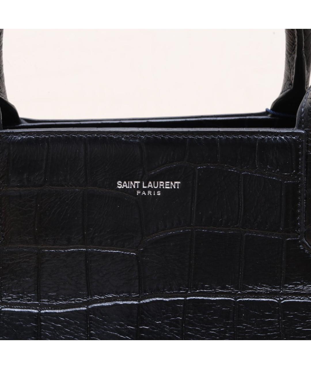 SAINT LAURENT Черная кожаная сумка через плечо, фото 8