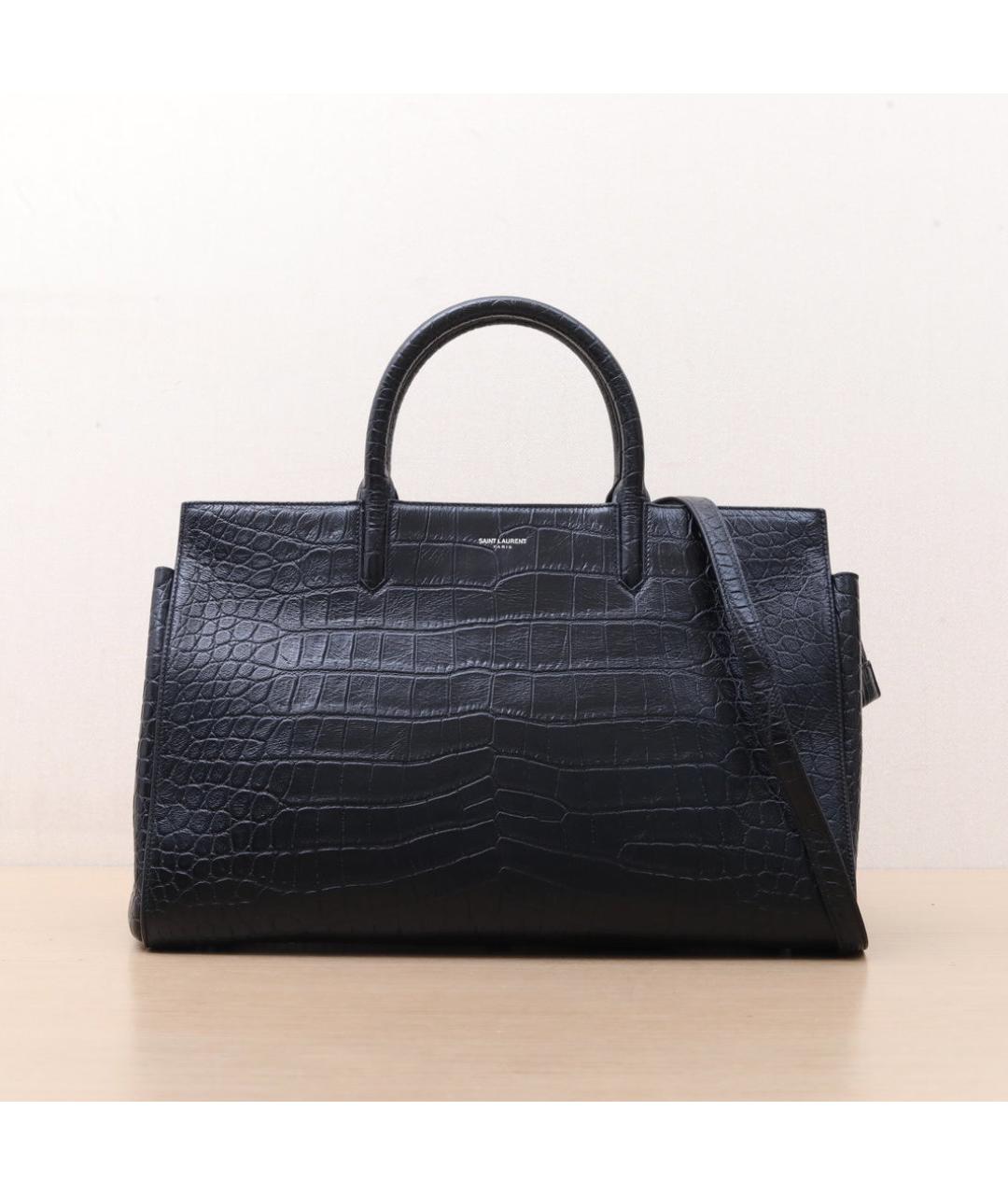 SAINT LAURENT Черная кожаная сумка через плечо, фото 3