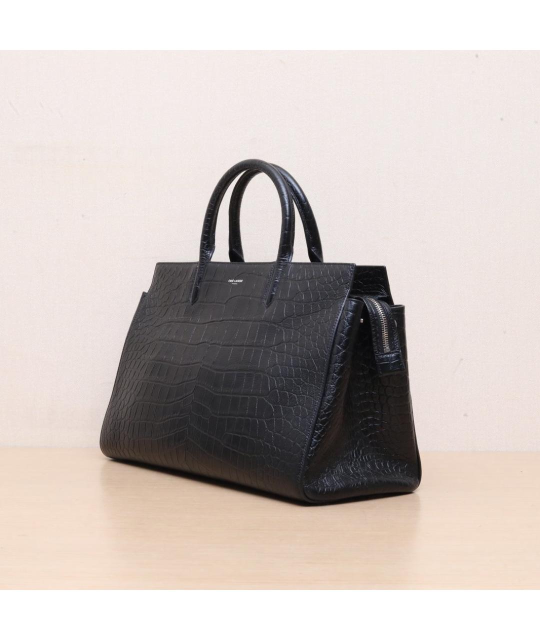 SAINT LAURENT Черная кожаная сумка через плечо, фото 4