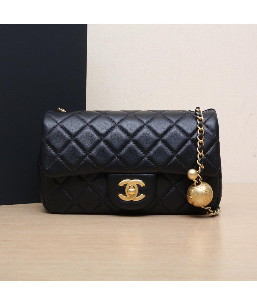 CHANEL Черная кожаная сумка через плечо, фото 2