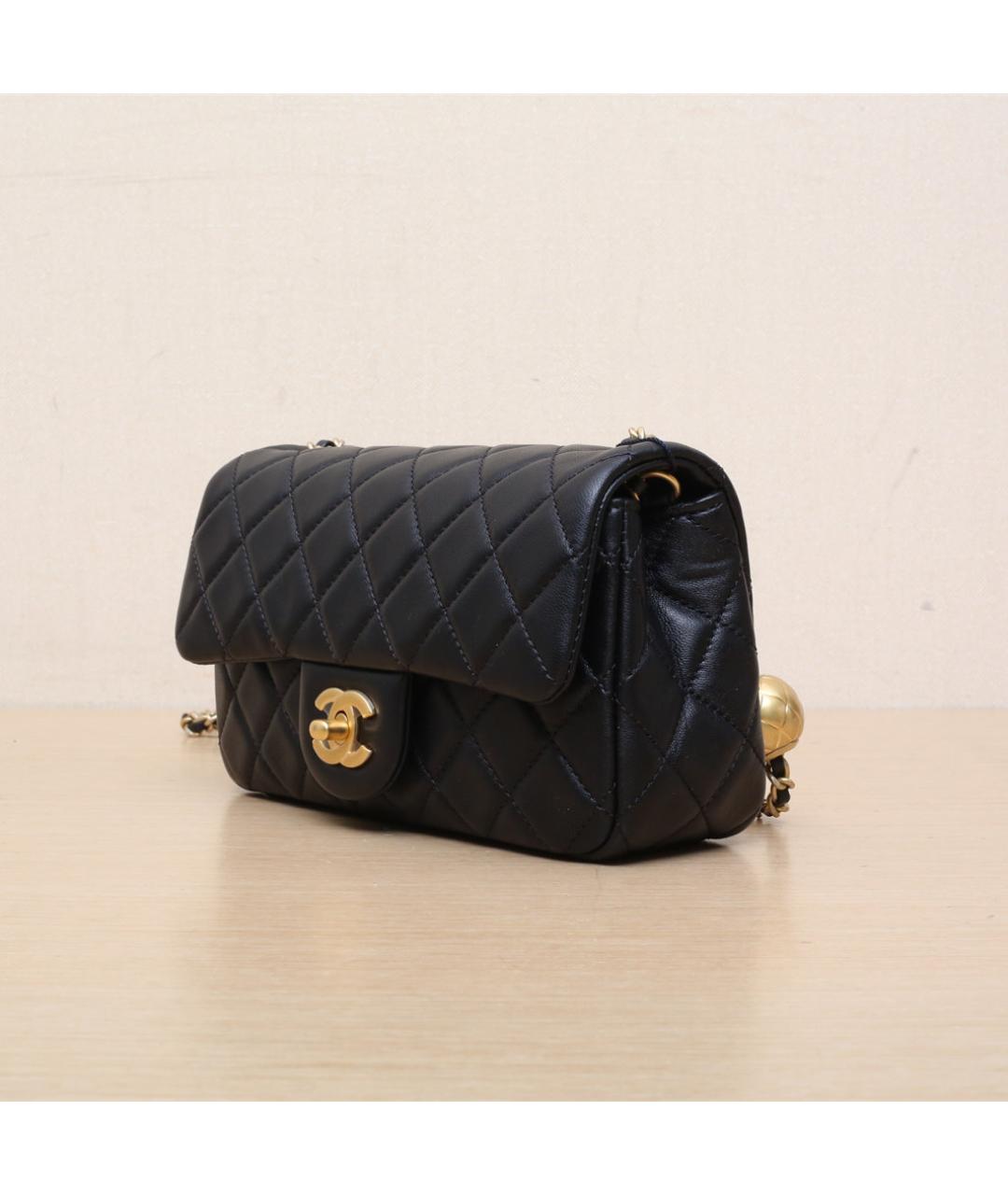 CHANEL Черная кожаная сумка через плечо, фото 4
