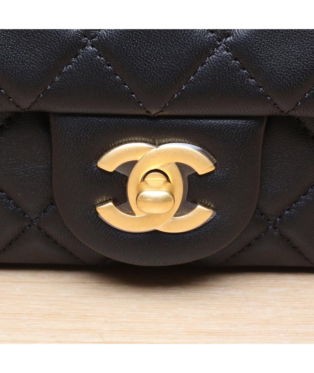 CHANEL Черная кожаная сумка через плечо, фото 8