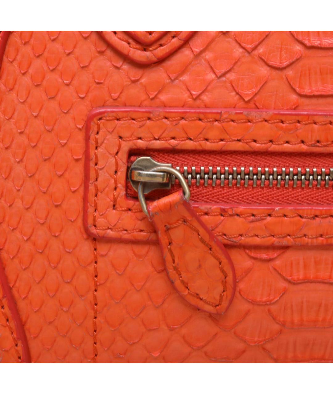 CELINE Оранжевая кожаная сумка через плечо, фото 8