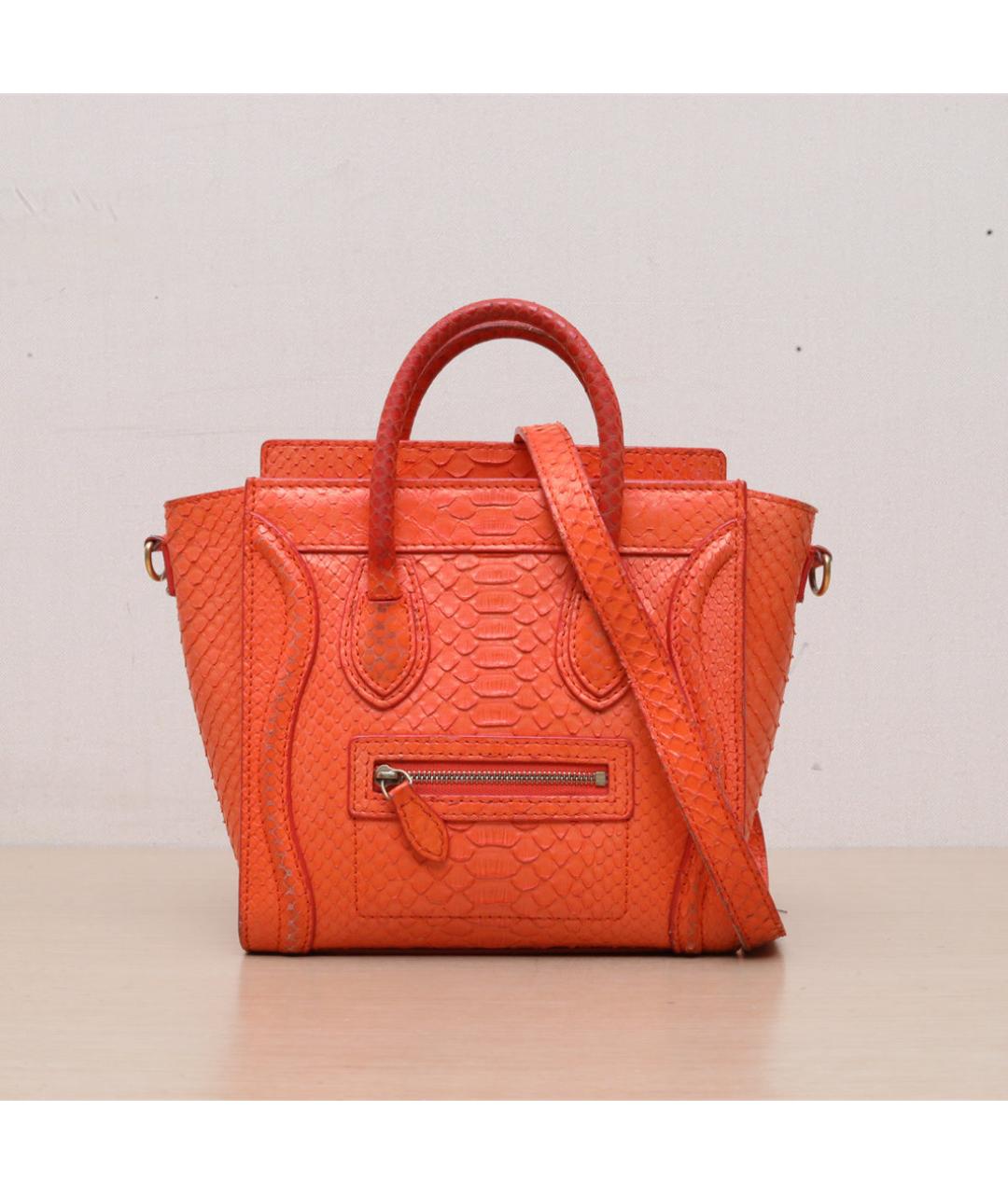 CELINE Оранжевая кожаная сумка через плечо, фото 3