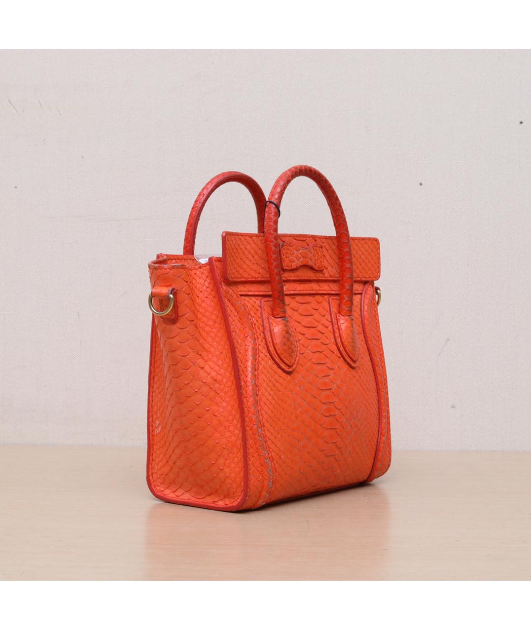 CELINE Оранжевая кожаная сумка через плечо, фото 6